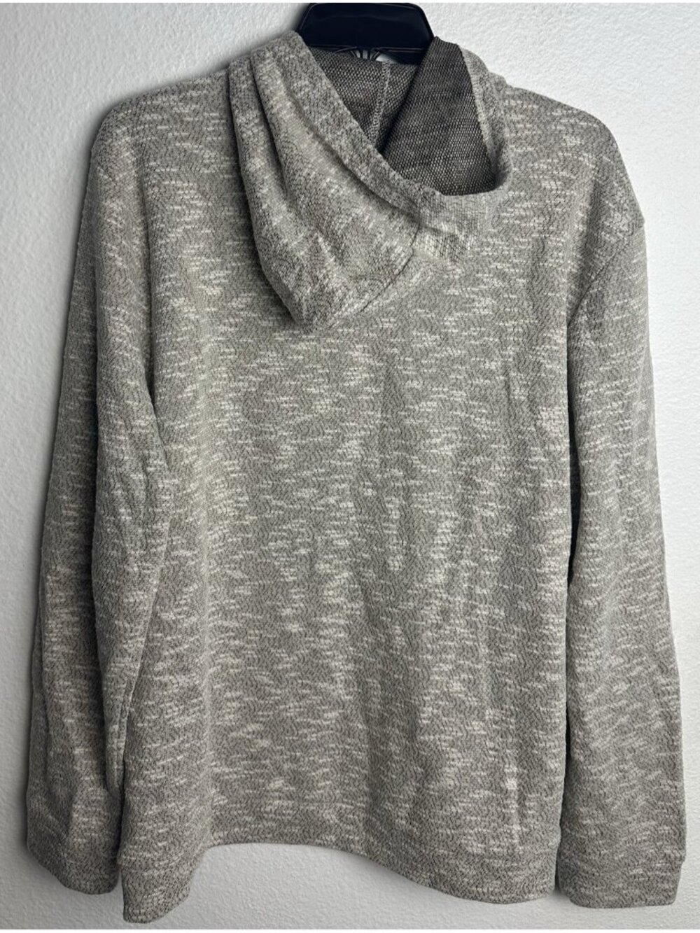 ONIA Hoodie Mens Large Beige Heather Cotton Henley Pullover Swester Tan - Picture 3 of 12